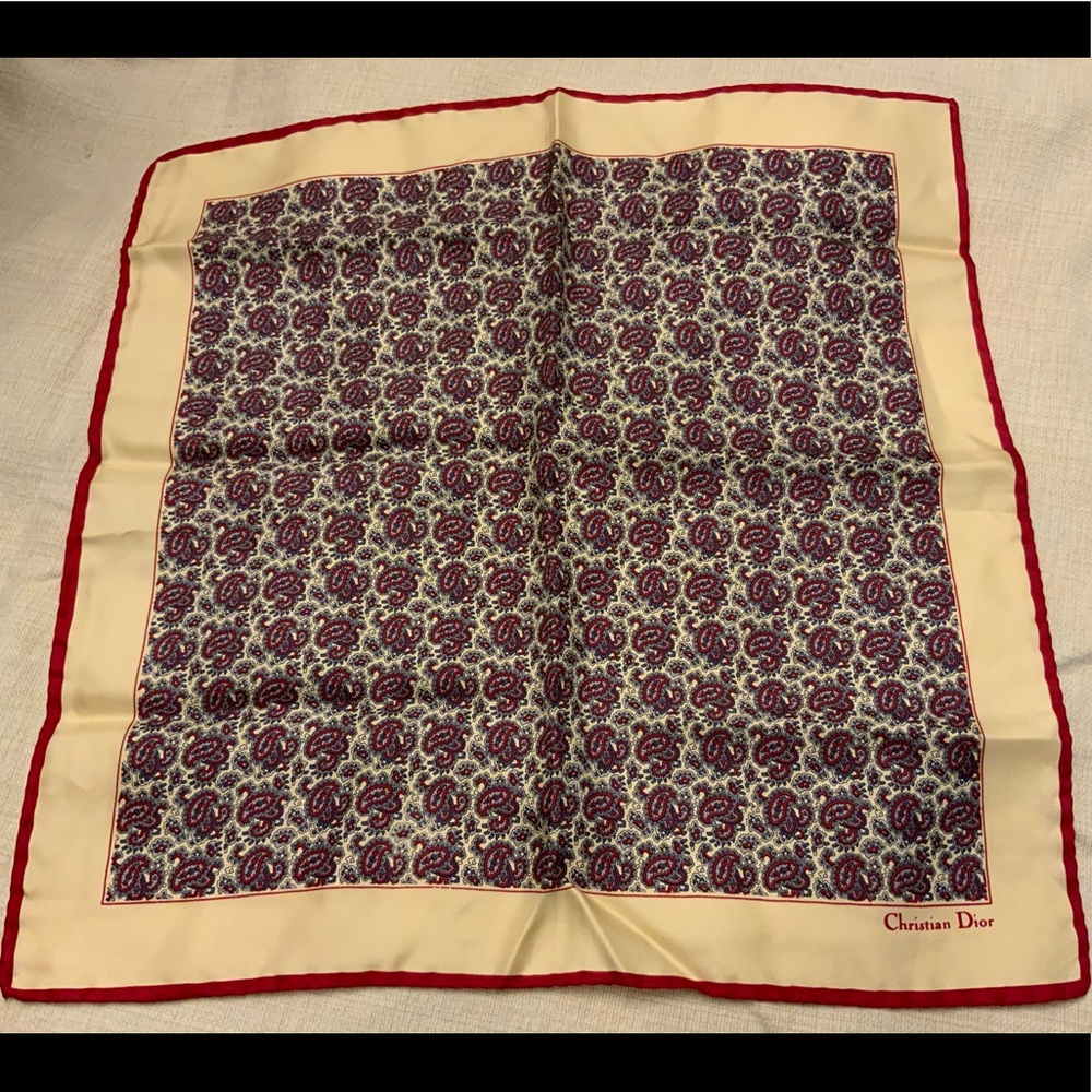 Dior silk pocket square vintage